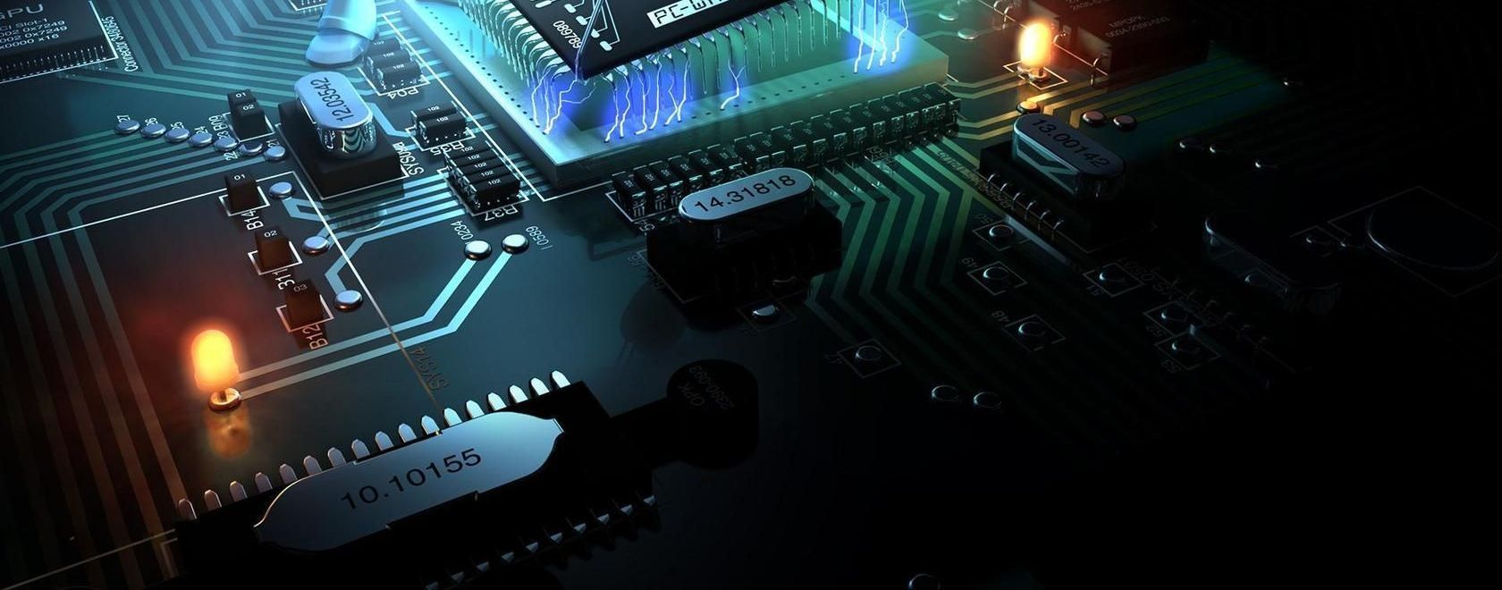 Embedded System ICs soldered onto global circuit board