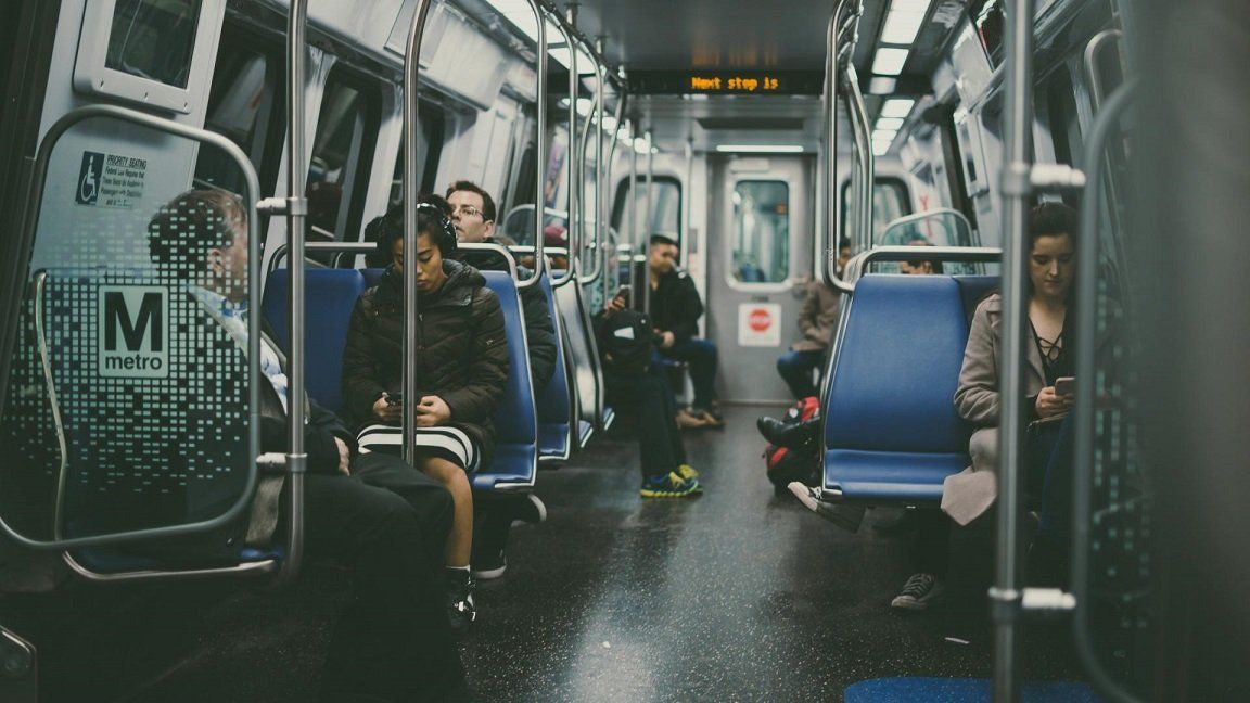people sitting in train - Washington Metro