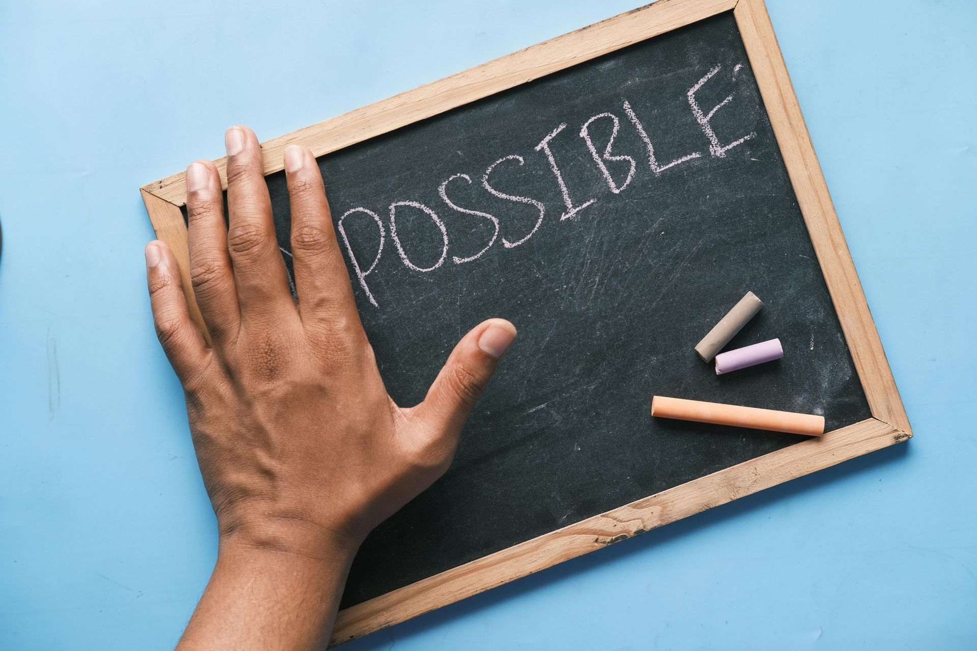 possible word on small chalk board