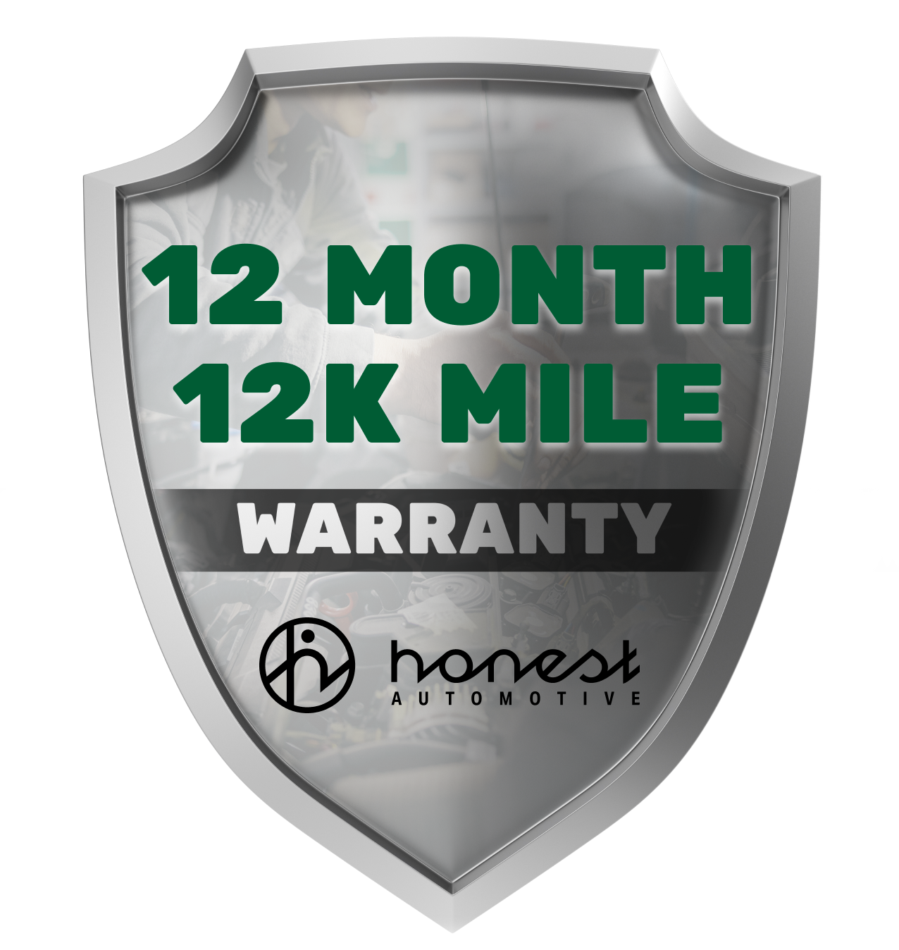 12 Month 12K Mile Warranty Logo | Honest Automotive