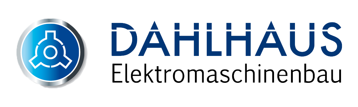 Ein blau-weißes Logo für Dahlhaus Elektromaschinenbau