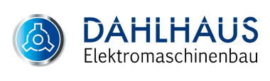 Ein blau-weißes Logo für Dahlhaus Elektromaschinenbau