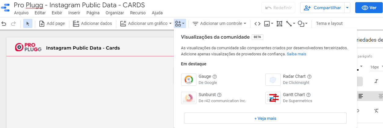 Data Studio - Componentes da comunidade