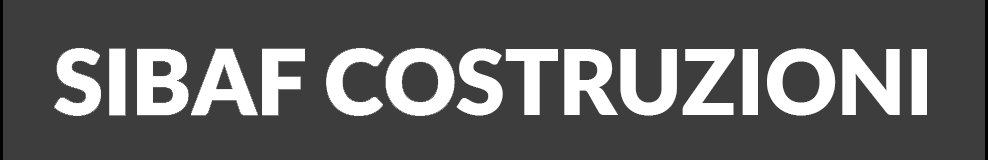 Sibaf costruzioni è scritto in bianco su sfondo nero