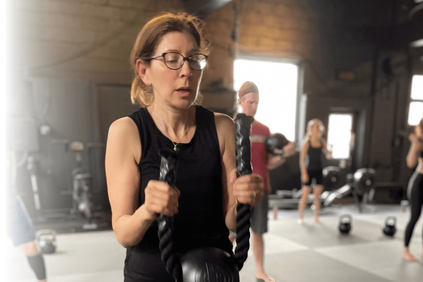 Group training outdoors at Soma MVMT in Maplewood, NJ, building strength, stamina, and motivation together. 