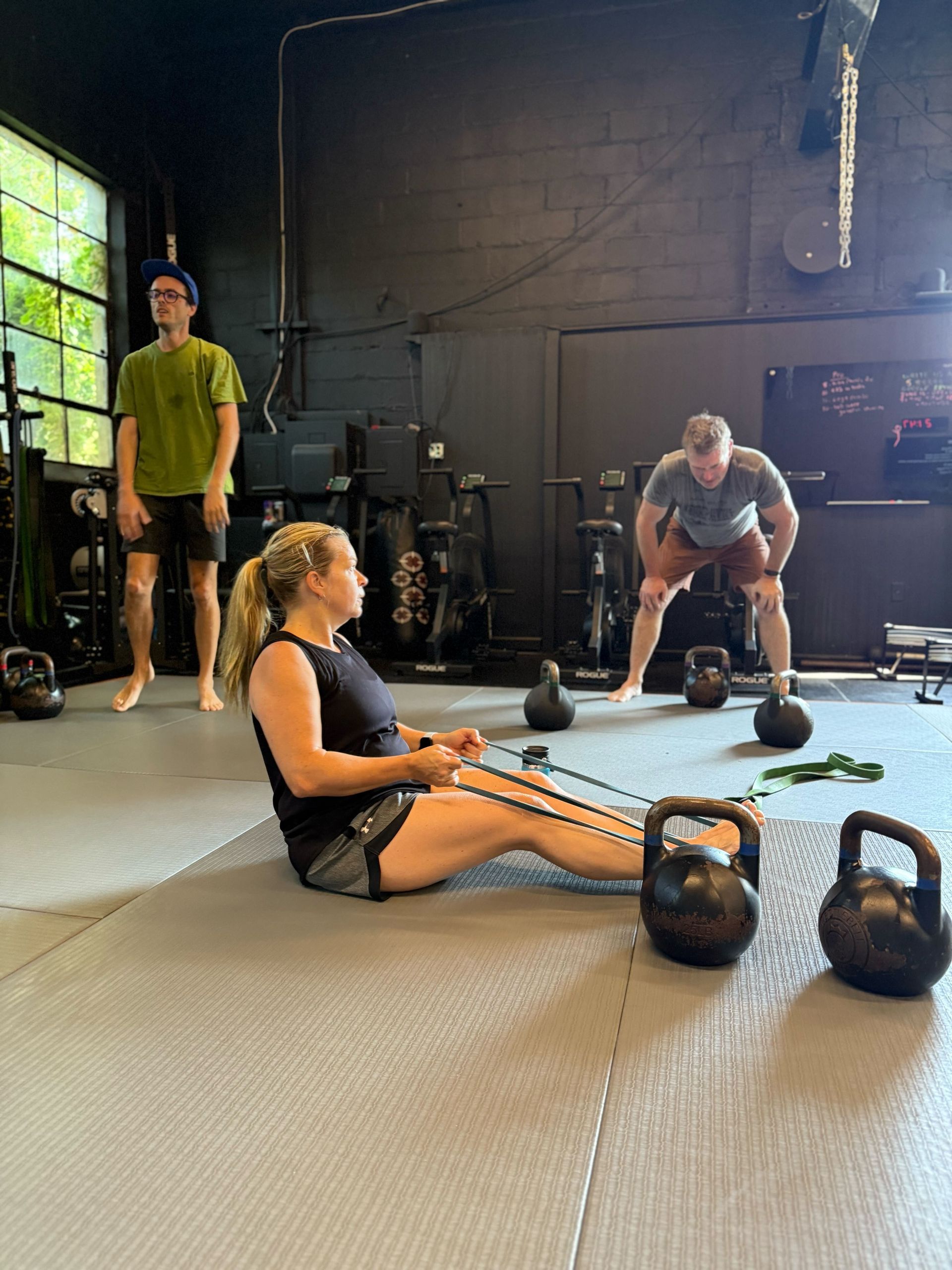 Small group training during a Soma MVMT class in Maplewood, NJ, focused on safe strength.