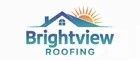 Logo for Brightview Roofing with a house icon and sunburst.