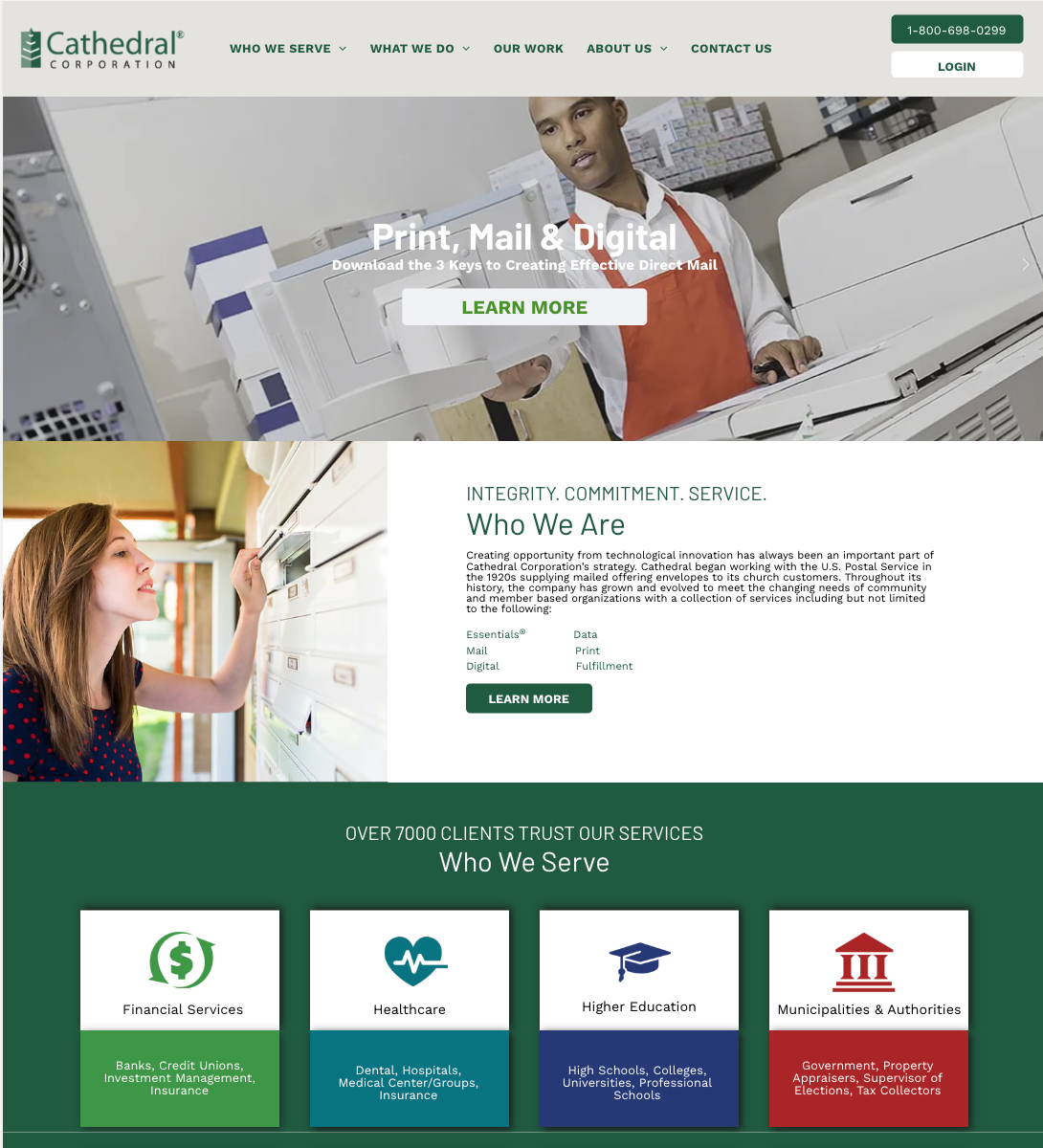 A screenshot of a website for cathedral college