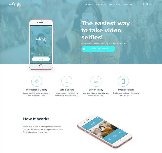 The easiest way to take video selfies is to use this app