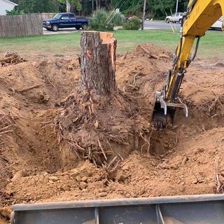 Removal Of Tree Stump Using Excavator — Decatur, AL — DLC Tree Service