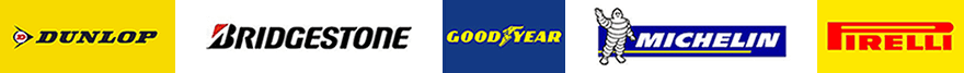 Dunlop, Bridgestone, Goodyear, Michelin, Pirelli