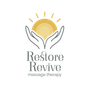 Restore Revive Massage Therapy two hands holding a rising sun