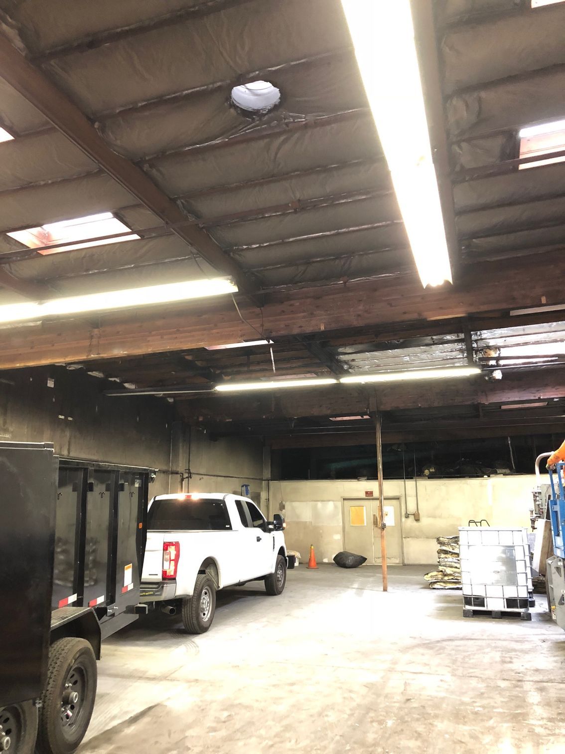 insulated ceiling in workshop