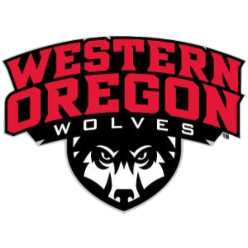 A logo for the western oregon wolves with a bear