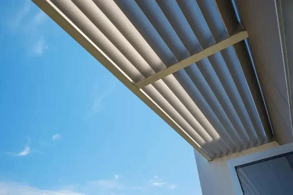 Looking Up At A Roof With A Blue Sky In The Background — Affordable Screens & Blinds in Thabeban, QLD