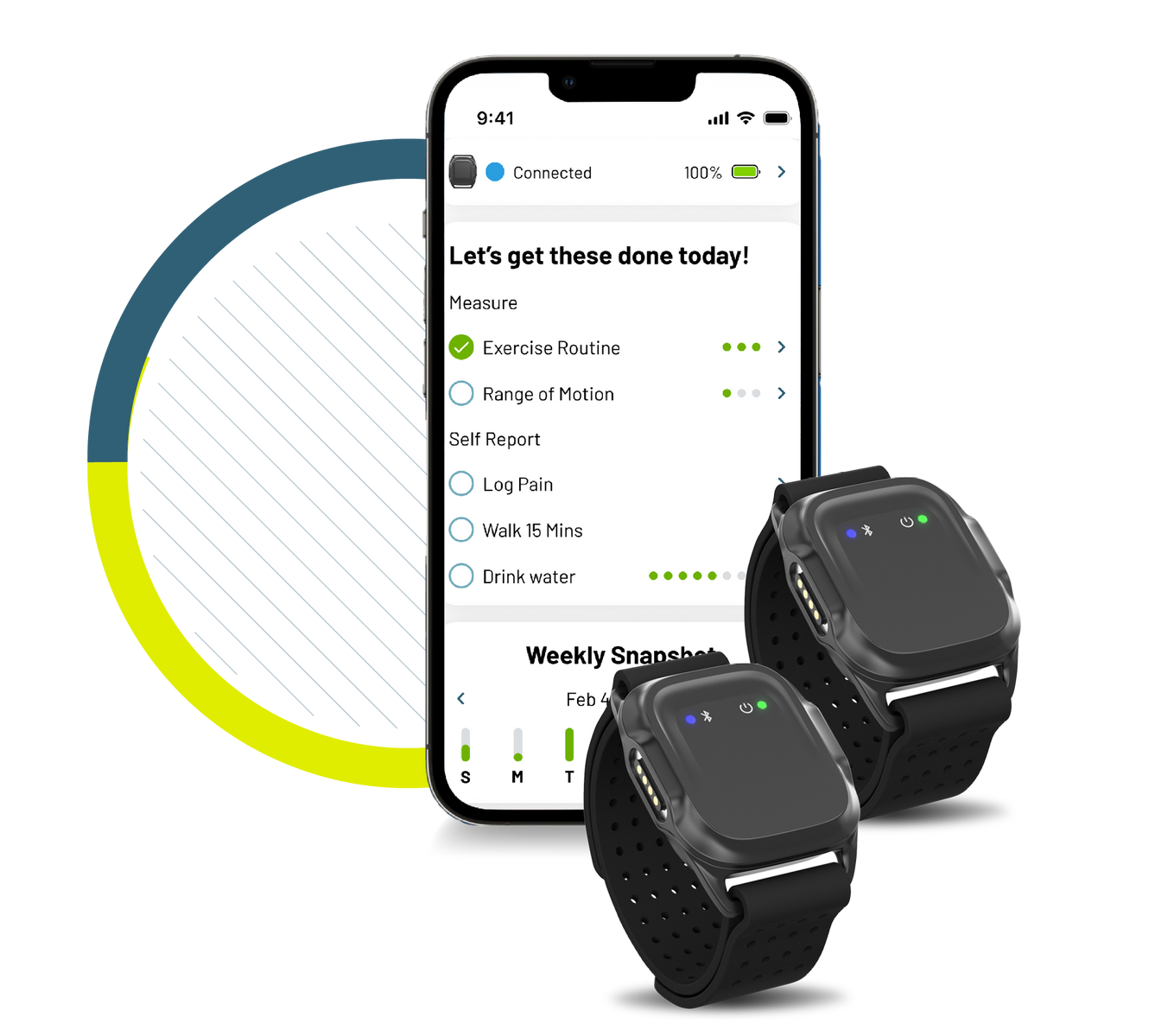 UGen wearable technology in healthcare device and UGen app on mobile phone