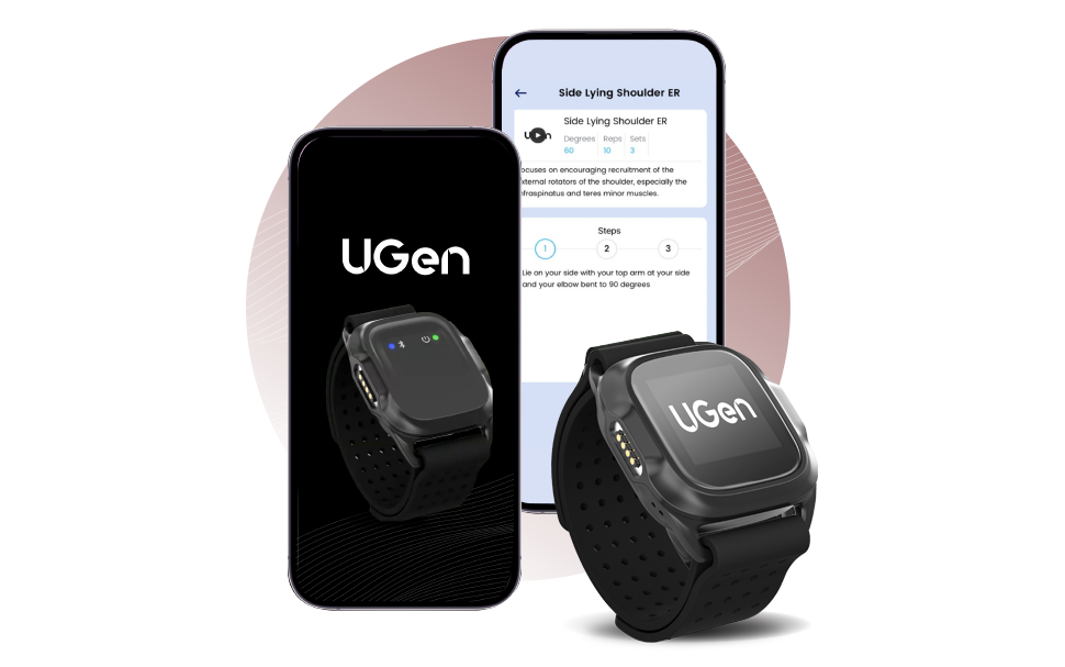 UGen wearable technology in healthcare device and UGen app on mobile phone