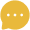 A yellow speech bubble with three white squares inside of it.