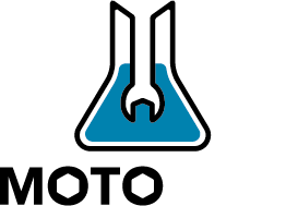 Logo pour l'entreprise MOTOLAB avec une clé dans un bécher.