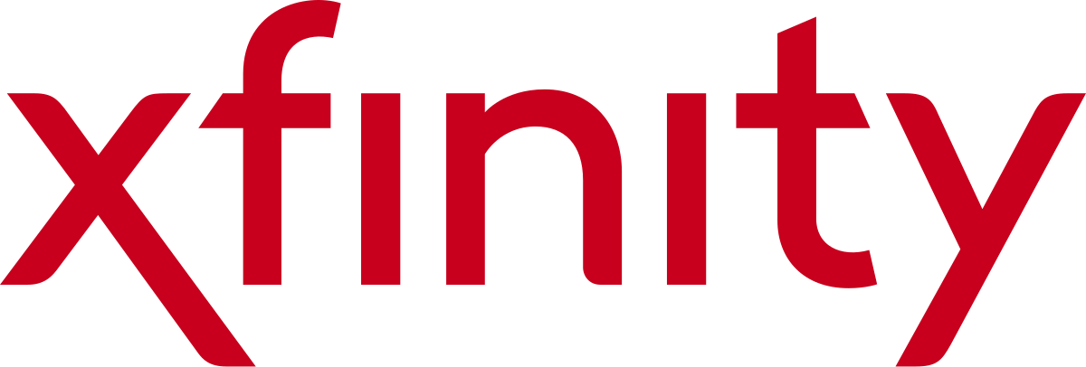 Xfinity logo in red text.