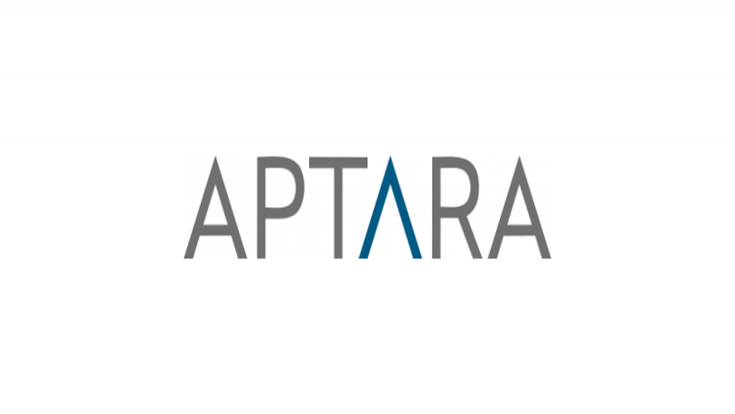 APATRA logo: Grey text, blue 