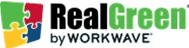 RealGreen logo with a puzzle piece graphic and