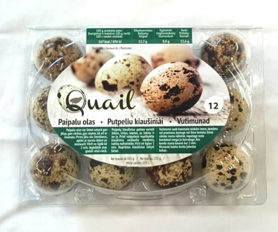 12 gab. iepakojumā  | svaigas paipalu olas