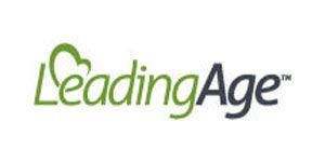 LeadingAge logo in green and dark blue, with a heart shape above