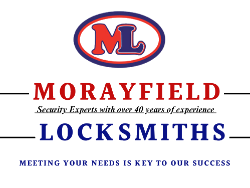 A logo for morayfield locksmiths that says meeting your needs is key to our success