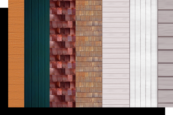 Different siding materials.