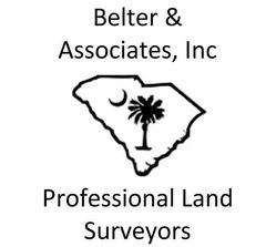 Logo for Belter & Associates, Inc., Professional Land Surveyors, featuring an outline of South Carolina with a palmetto.