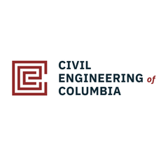 The Columbia University Civil Engineering department logo, featuring a red square graphic next to text in dark blue and red.