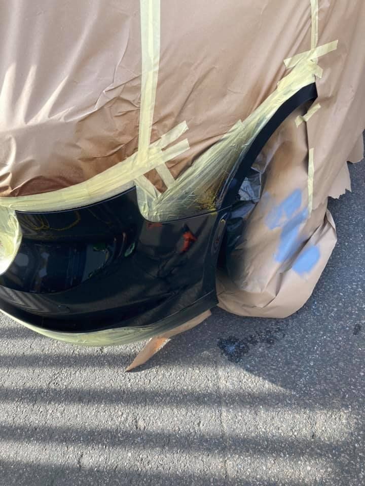 respraying of car bumper