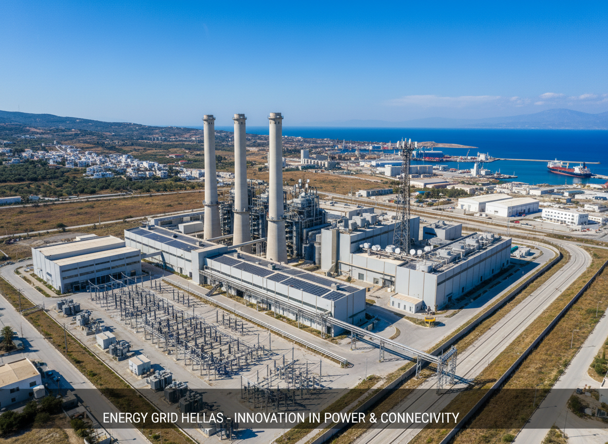 Industrial power plant facility with fiber optic infrastructure