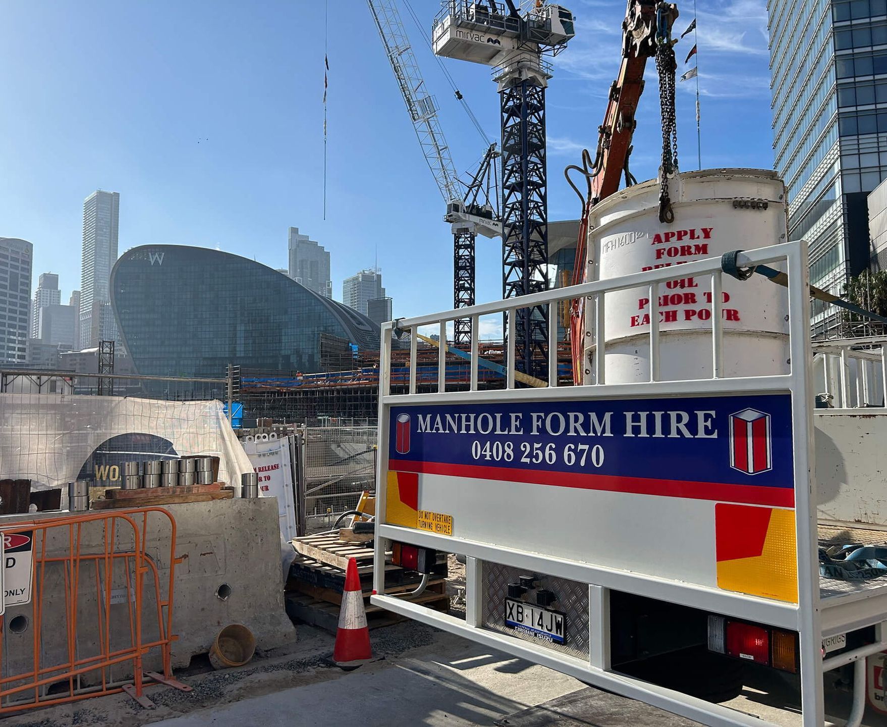 Manhole Form Hire truck