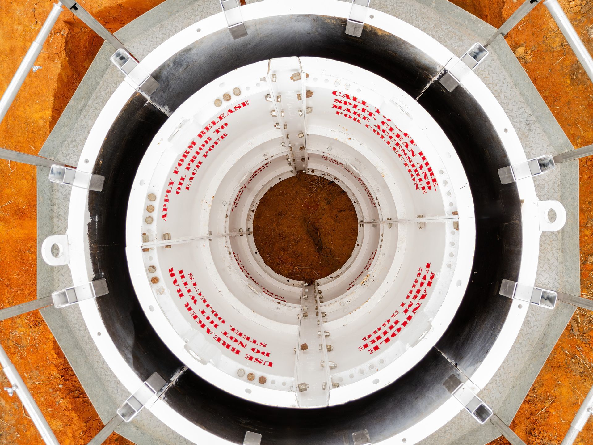Internal view of inner and outer drum with scaffold