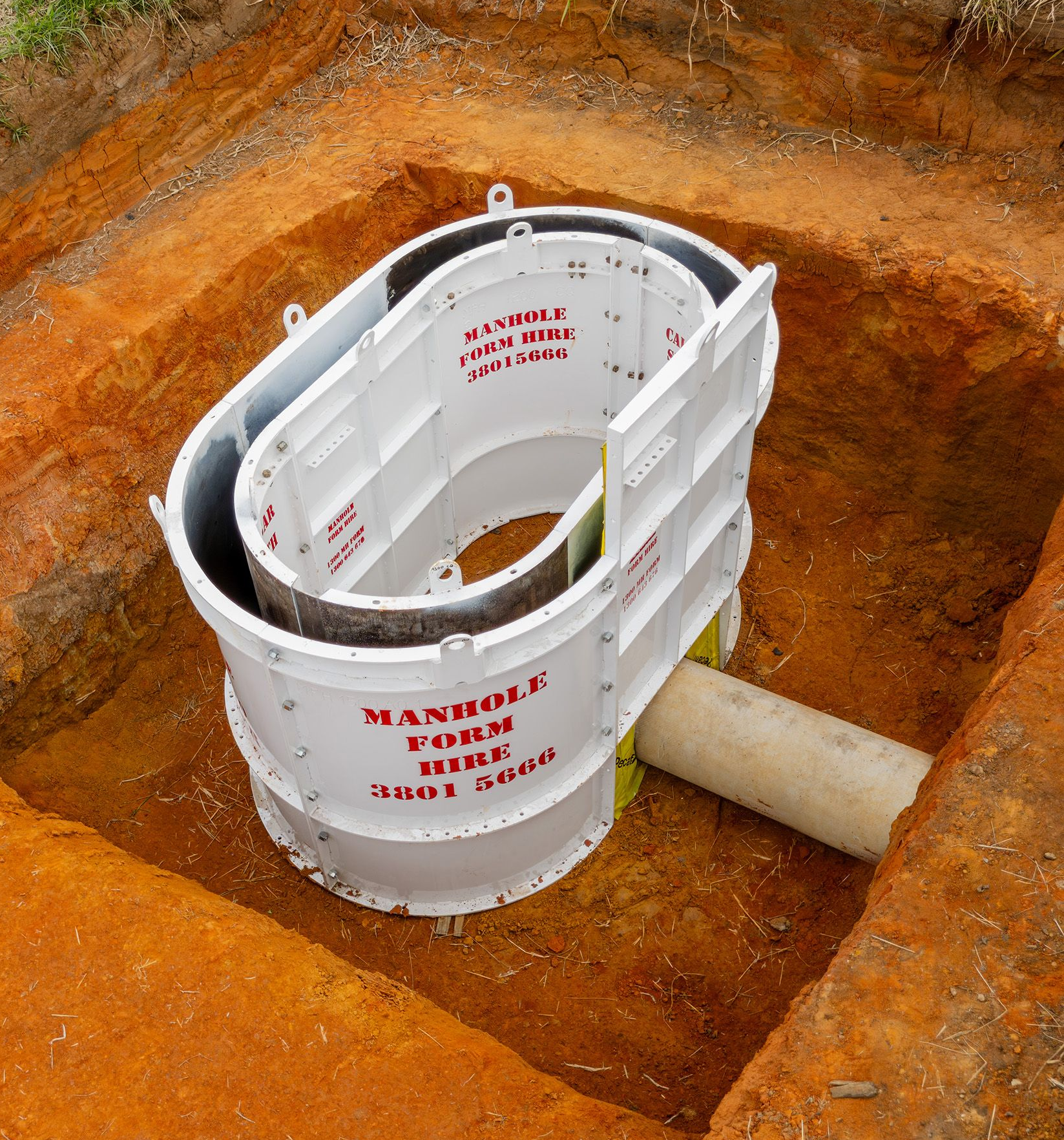 Manhole Form Hire elongated drum