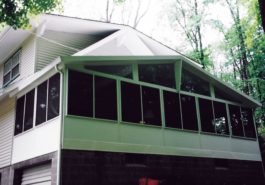 Metal Roof Two-Storey House — Akron, OH — Summit Awning