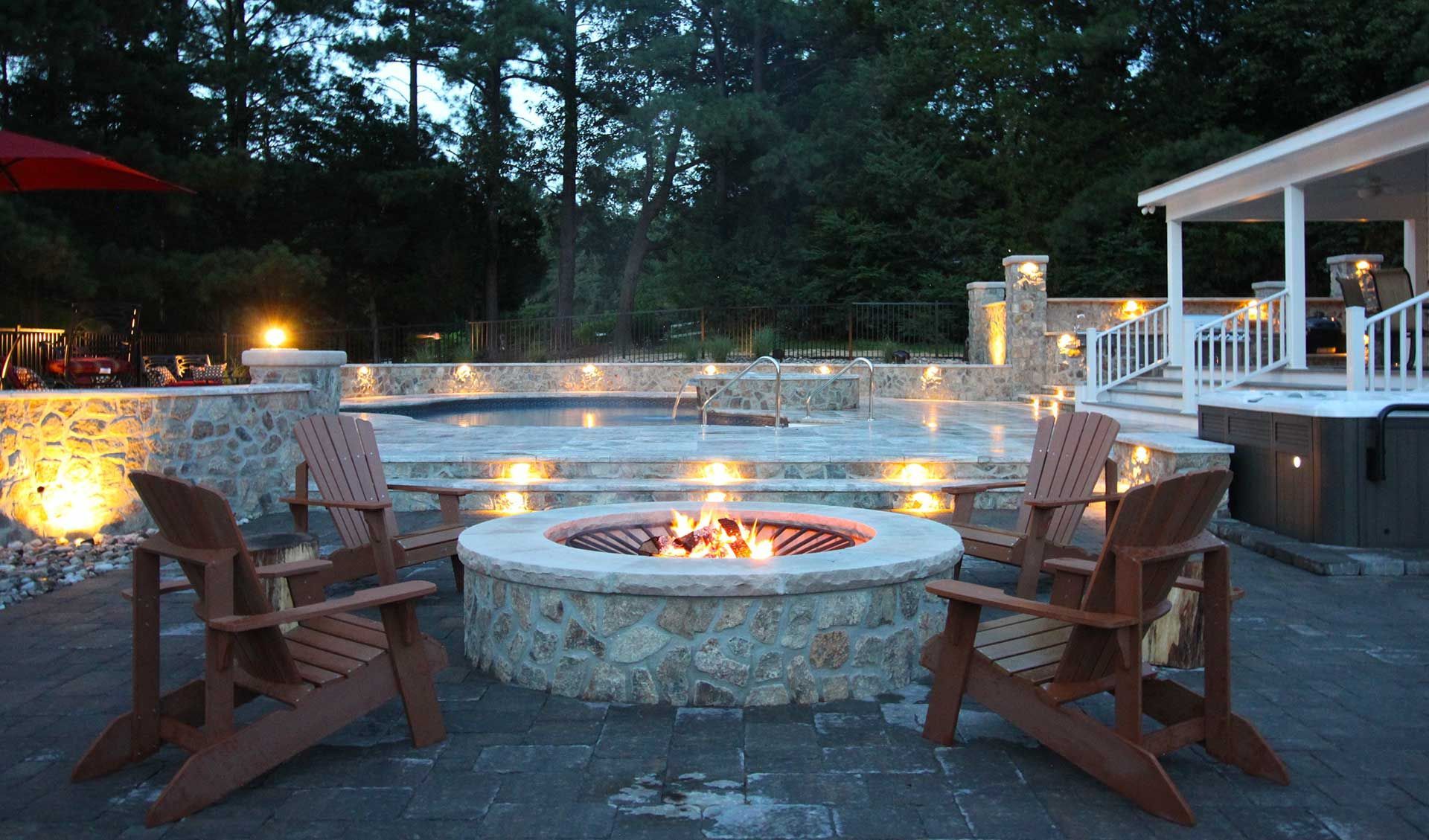 patio and fireplace