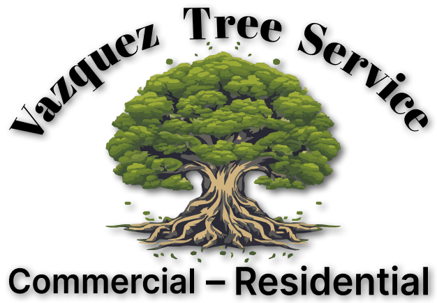 A logo for Vazquez Tree Service Commercial Residential