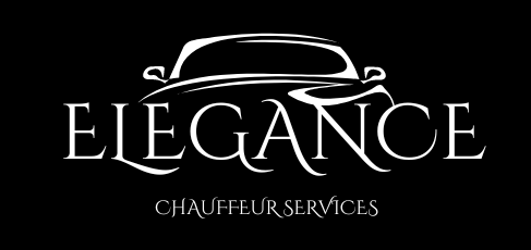 The logo for elegance chauffeur services is white on a black background.