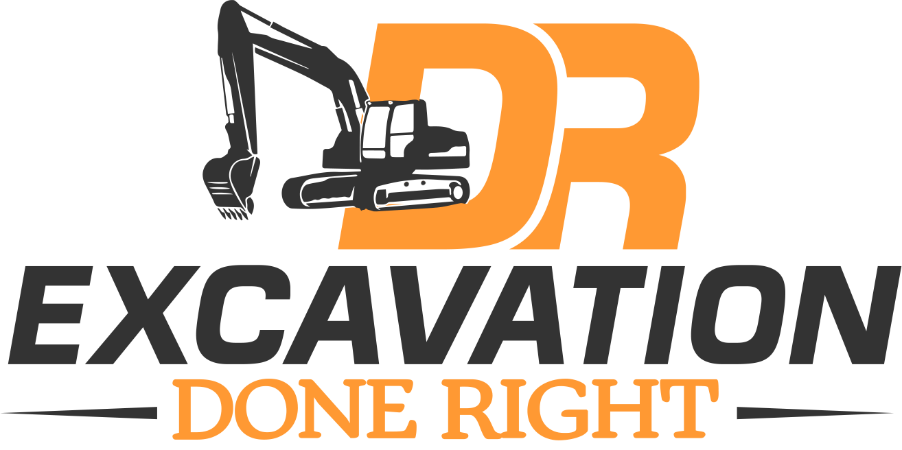 D R Excavation Logo - Excavation Done Right