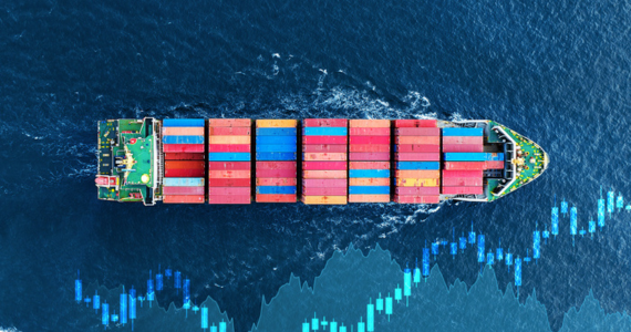 Cargo ship sailing on blue ocean  — Midcoast Financial Planning Group in Tuncurry, NSW