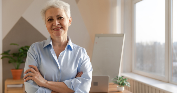 Woman with Short White Hair — Midcoast Financial Planning Group in Tuncurry, NSW