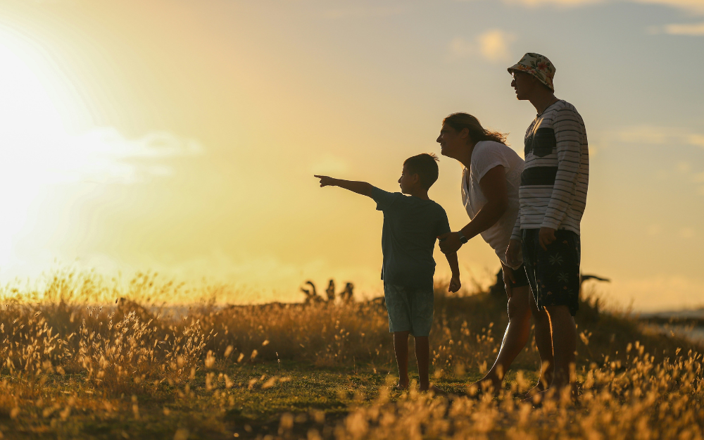 Family Silhouetted Against Golden Sunset —— Midcoast Financial Planning Group in Tuncurry, NSW