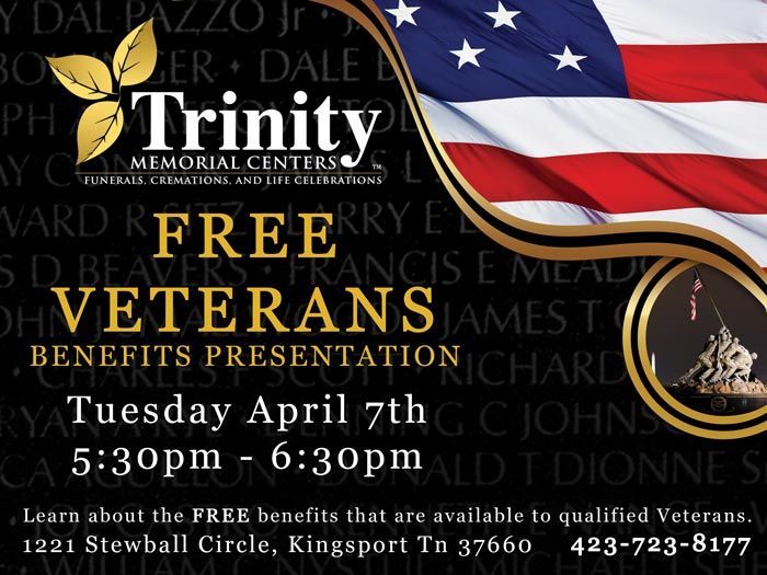 An advertisement for a free veterans benefits presentation