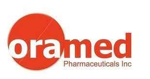 A red and white logo for oramed pharmaceuticals inc | Intrepid Research