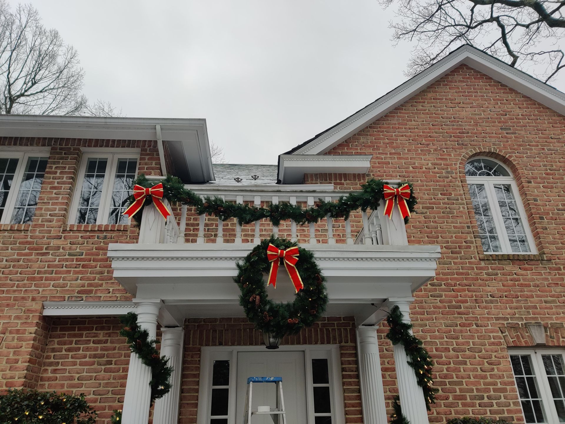 Installing holiday lights on a roof