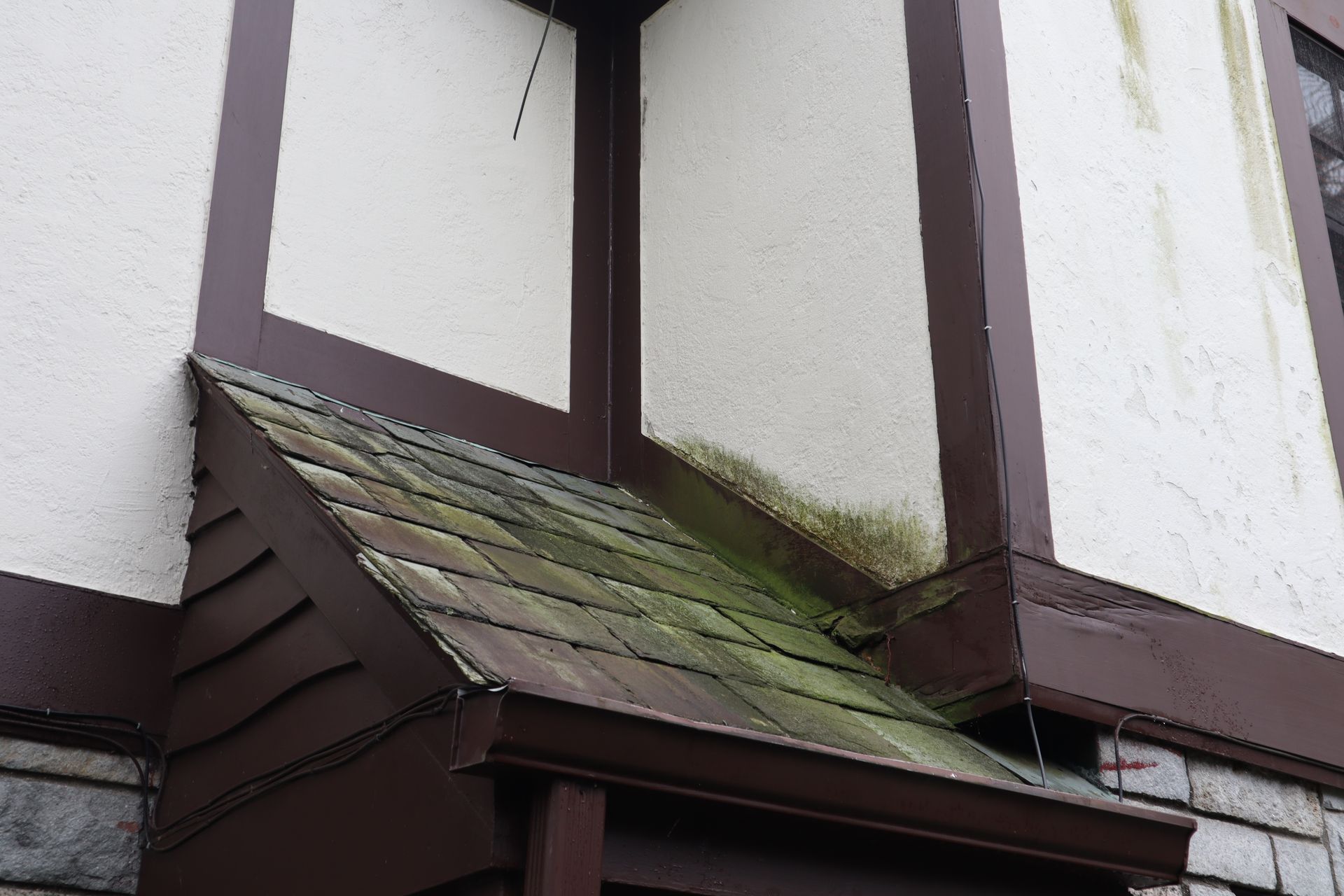 A roof before a soft washing service