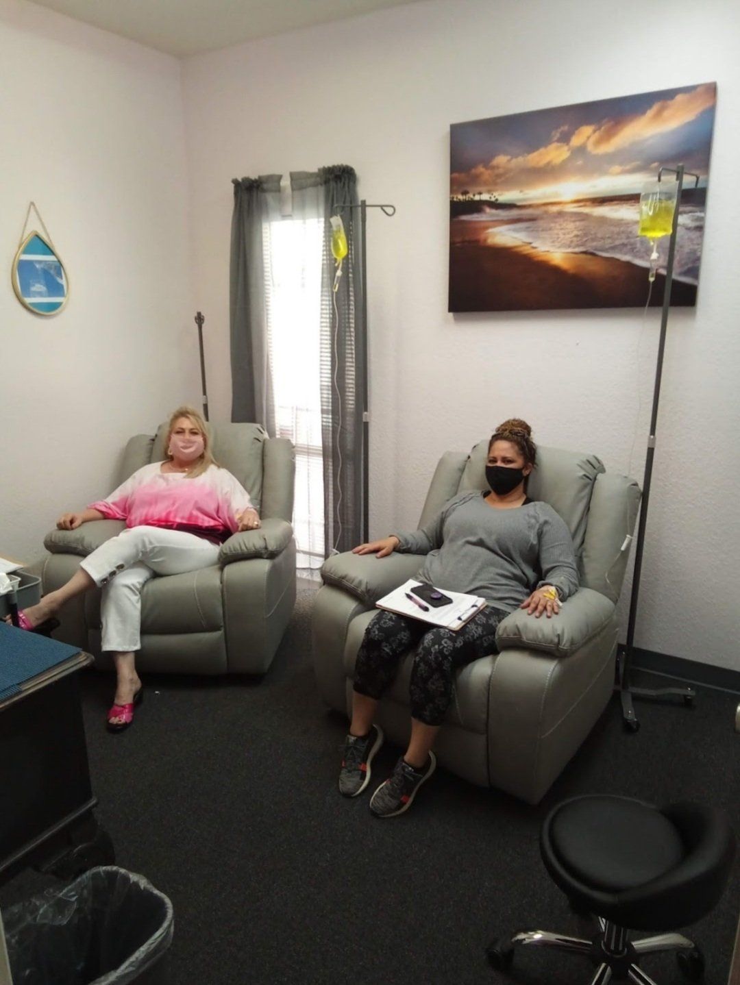 Happy Clients Sitting Comfortably in the Waiting Area